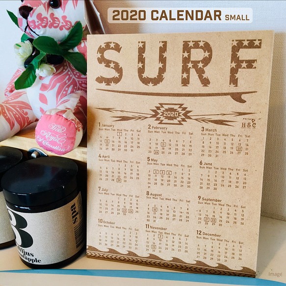 2020年手工木製日曆A5小≪SURF STAR≫ 第1張的照片