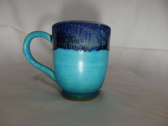 フリーカップ　陶器　地中海ブルーのフリーカップ① 1枚目の画像