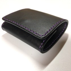 〖出售〗BOX型零錢包紫色針腳 第1張的照片