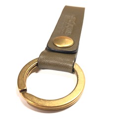 皮帶環鑰匙扣卡其色黃金硬件 第1張的照片