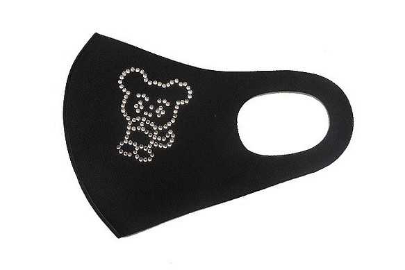 Shareki Mサイズ マスクアクセサリー アイロンで付ける キラキララインストーン ファッションマスク 熊（クマ） 1枚目の画像