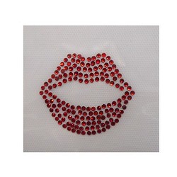 Shareki ホットフィックス キラキラ ラインストーン アイロン付着 ホットフィックスデコシート リップ 唇 1枚目の画像