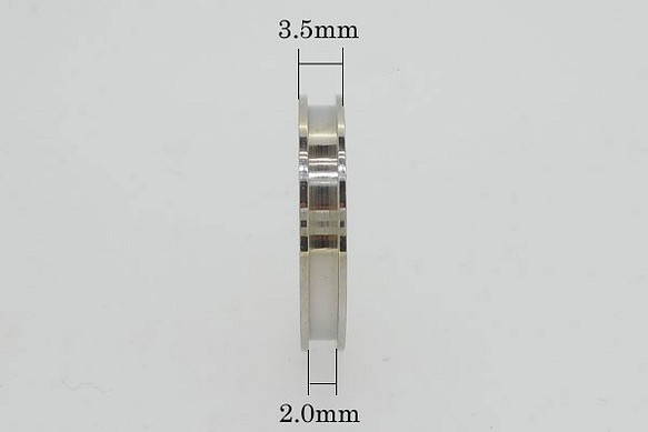 ハンドメイド素材 316Lサージカルステンレス ステンレスカラー 指輪 リング 幅3.5mm 内径17mm(13号)