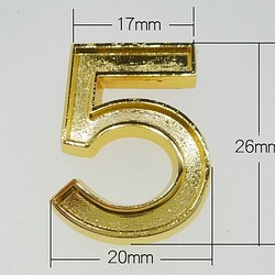 SHAREKI エポキシ  数字 5  ペンダントフレーム ゴールド ニッケルフリー  no5_g 1枚目の画像