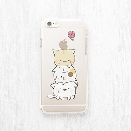 猫イラスト スマホケース 透明カバー 積まれ猫ちゃん Ist K01 スマホケース カバー Covernyan 通販 Creema クリーマ ハンドメイド 手作り クラフト作品の販売サイト