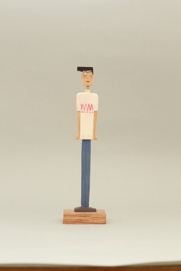 木彫まっすぐな人(男性Ｃ) 1枚目の画像