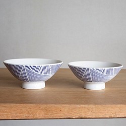 souzyu-en modern 雨　夫婦セット（S・Ｍ各1個）　ご飯茶碗　瀬戸焼 1枚目の画像