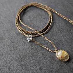 rutile quartz brass necklace 1枚目の画像