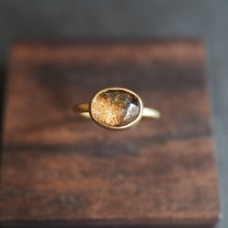 garden quartz brass ring (moss) 1枚目の画像