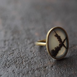 dendritic agate brass ring (intersect) 1枚目の画像