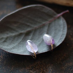 14KGF耳環：薰衣草紫水晶 第1張的照片
