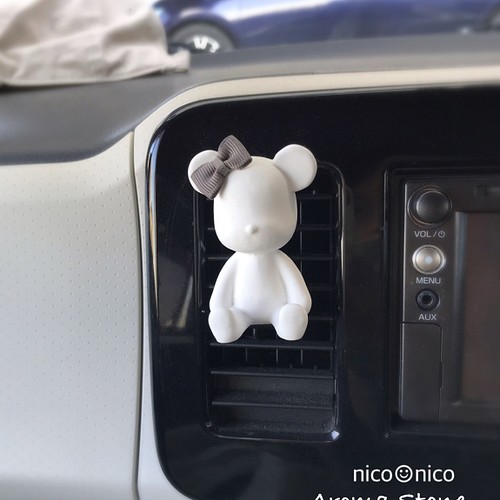 アロマストーン 車用 Bearリボン ディフューザー アロマポット Nico Nico 通販 Creema クリーマ ハンドメイド 手作り クラフト作品の販売サイト