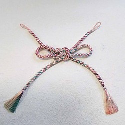 羽織紐　ピンクの八つ組 1枚目の画像