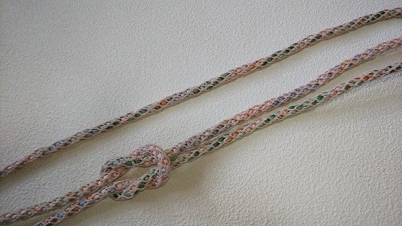 帯締め　夏物　カラフルな糸をピンクの籠の中に 1枚目の画像