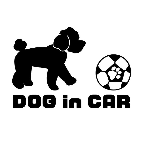 DOG in CAR　トイプードルステッカー　車用 1枚目の画像