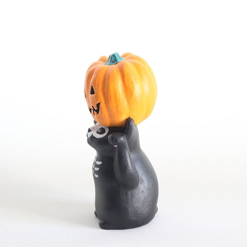 がいこつ猫とかぼちゃ ハロウィン 大 置物 Eishun えいしゅん 通販 