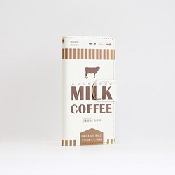 iphone13 ケース 手帳 ベルト付 ミルク コーヒー スマホケース 1枚目の画像