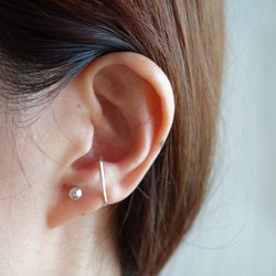 925純銀 個性歐美風 小銀珠耳骨夾耳環/耳窩(單一只)【日日 hibi jewellery】 第1張的照片