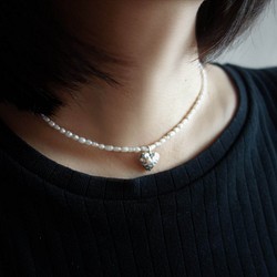 925純銀 淡水珍珠愛心項鍊/頸鍊【日日 hibi jewellery】 第1張的照片