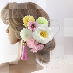 【F1705HE53】♡ヘッドドレス/髪飾り♡・結婚式・パーディー・和婚・成人式・卒業式 1枚目の画像