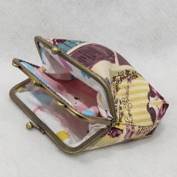 MintSaSa *ローズバレエダブルウォレットゴールドハンドバッグは、背中に縫い付けられます。 1枚目の画像