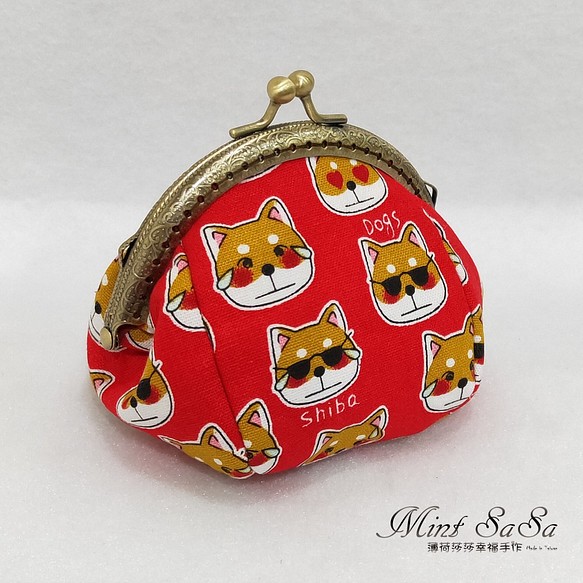 MintSaSa *かわいい犬口金財布口金バッグかわいいスタイル動物レトロ風布布綿収納袋古典風布用手縫い 1枚目の画像