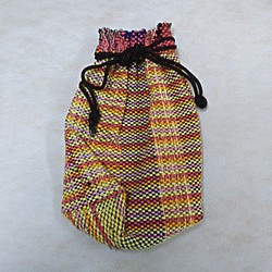 ●74機織り手織り巾着　小袋　ポーチ 1枚目の画像