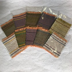【SOLD】●55 手織り　機織り　コースター10枚 1枚目の画像