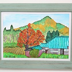 一本の柿の木　　水彩画原画 1枚目の画像