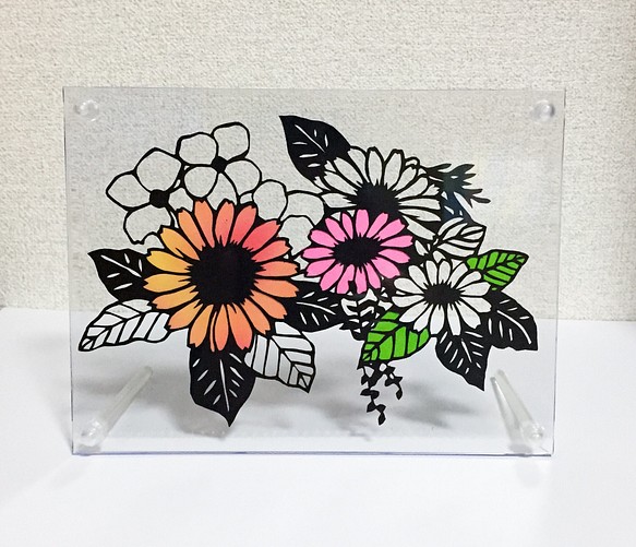 花の切り絵 No.1 PSフォトフレーム入