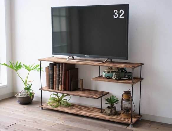 wood iron shelf 470*910*225 アイアン シェルフ テレビ台 鉄 棚