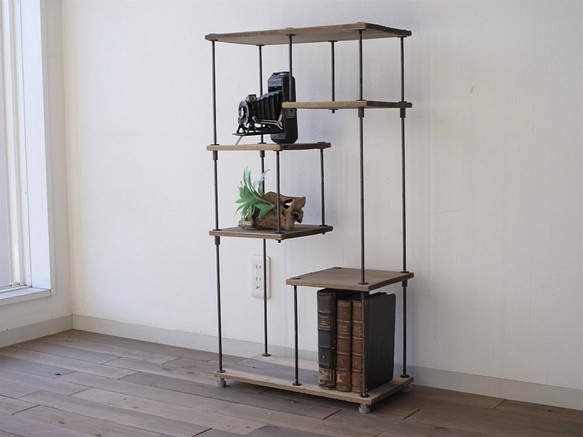 wood iron shelf 890*450*210〈グレイッシュカラー〉 www.cleanlineapp.com