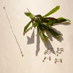 [免運費] Mustard pearl pendant &amp; earrings (earrings) K14WG Cree 第1張的照片