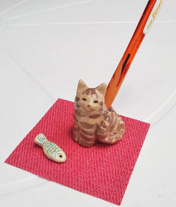 選べる猫のペン立て１頭セット(受注制作) 1枚目の画像