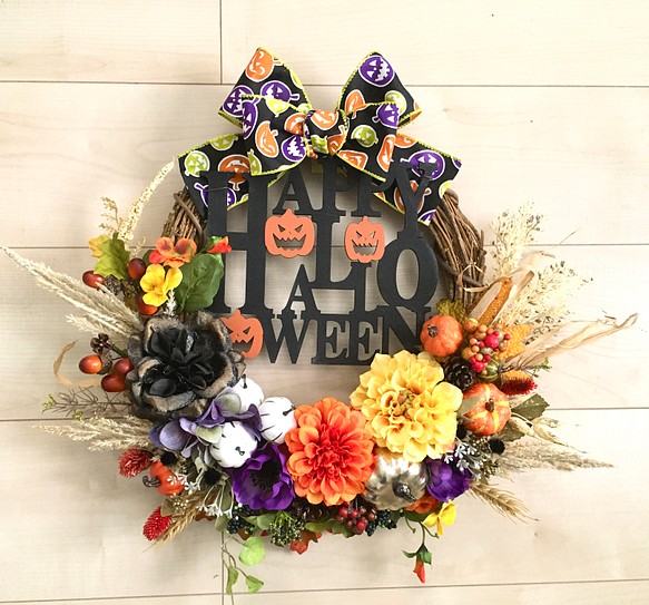 No.wreath-15226/ハロウィンリース 20-(14) 42x48cm/アーティ