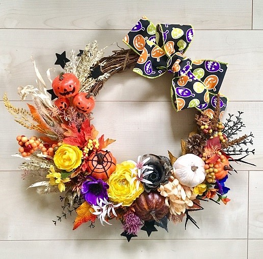 No.wreath-15095/ハロウィンリース 19-(25) 45x48cm/アーティ