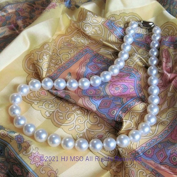 Keshi White and Golden South Sea Pearl Necklace with Freeform