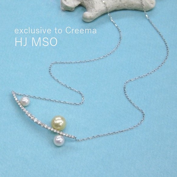 K18 WG Little pearls necklace