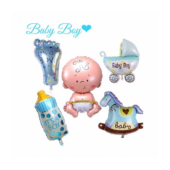 【BabyBoy】ベビーシャワーバルーン5点セット♪赤ちゃんの出産やお誕生日の飾り付けにも☆ #11102 1枚目の画像