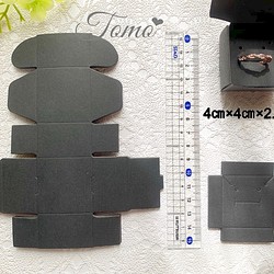 【10枚ジュエリーミニボックス】ブラック 4×4×2.5cm 指輪  ネックレス  ピアス  梱包  箱♡ #20207 1枚目の画像