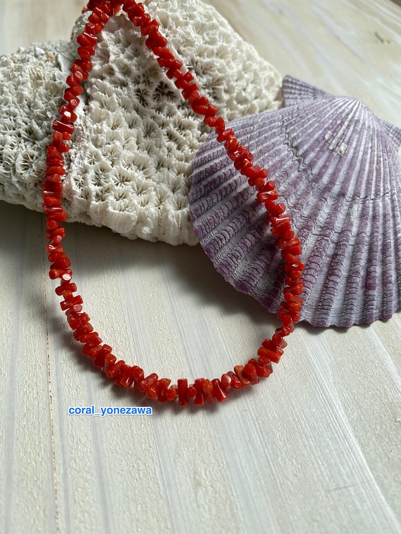 お祝い・記念品に⭐︎【K18YG】18金金具・赤珊瑚ネックレス ネックレス
