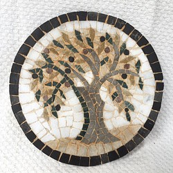 たわわに実る「聖なる木」 オリーブの木を模したモザイクタイル　オリーブの木17＊ 1枚目の画像