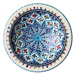 地中海らしい色合いのスカイブルーが綺麗なマルチなお皿 クスクス皿　29 1枚目の画像