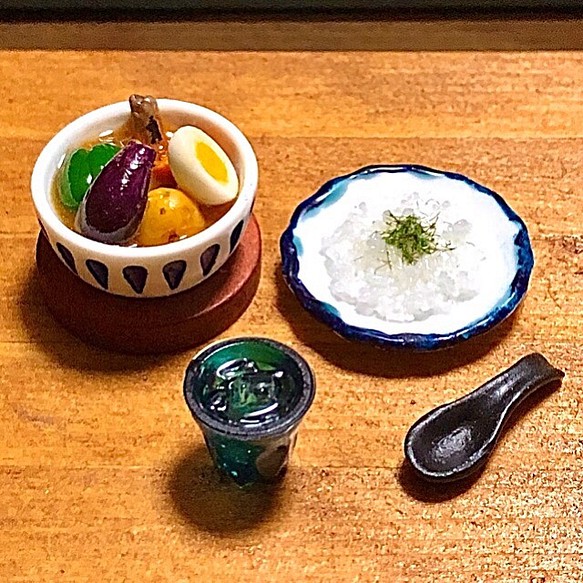 handmade ミニチュア チキンと野菜のスープカレー おもちゃ・人形 粋