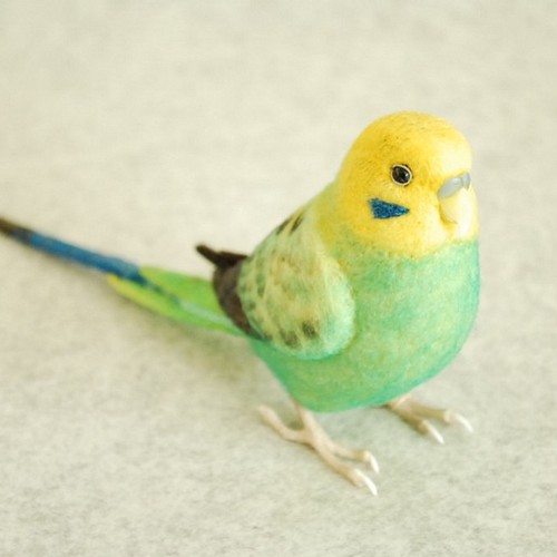 セキセイインコ オパーリン緑色 羊毛フェルト Primary Color Craft 通販 Creema クリーマ ハンドメイド 手作り クラフト作品の販売サイト