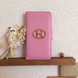 NoaHsarK☆iPhone6手帳型ケース−6-3900 薄ピンク 1枚目の画像