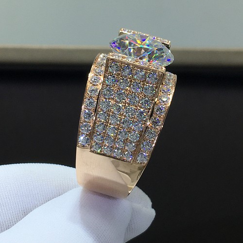 newデザイン】最高級 モアサナイト ダイヤ メンズ リング K18PG 指輪 