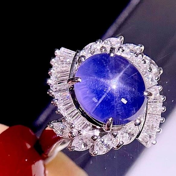 天然 スターサファイア ダイヤ リング6.04ct pt900 ¥ equaljustice.wy.gov