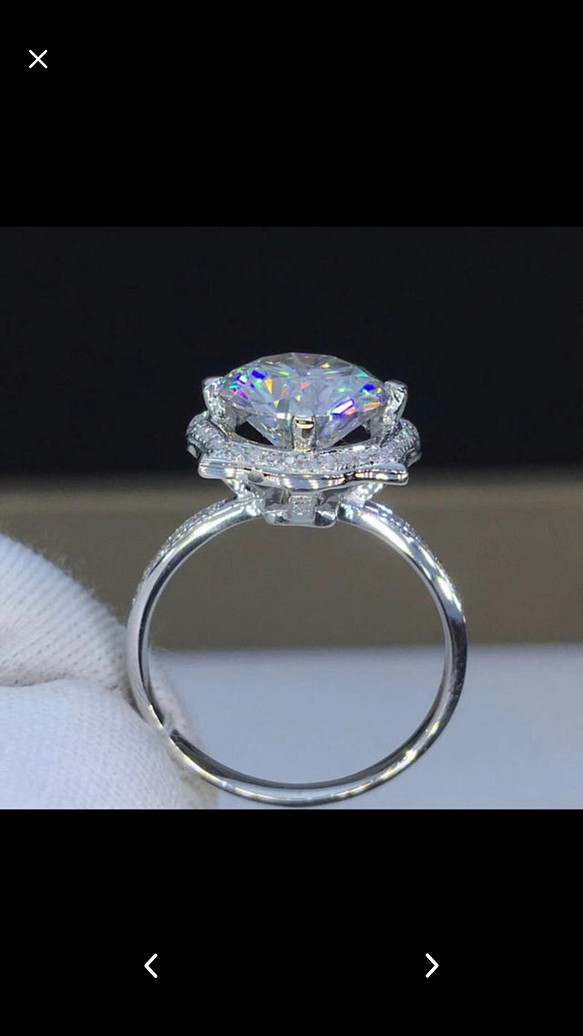 贅沢3カラット】輝くモアサナイト ダイヤモンド リング - 指輪・リング
