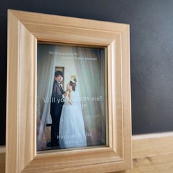 Marriage Photoframe】 2L写真 無垢材フレーム サンドブラスト